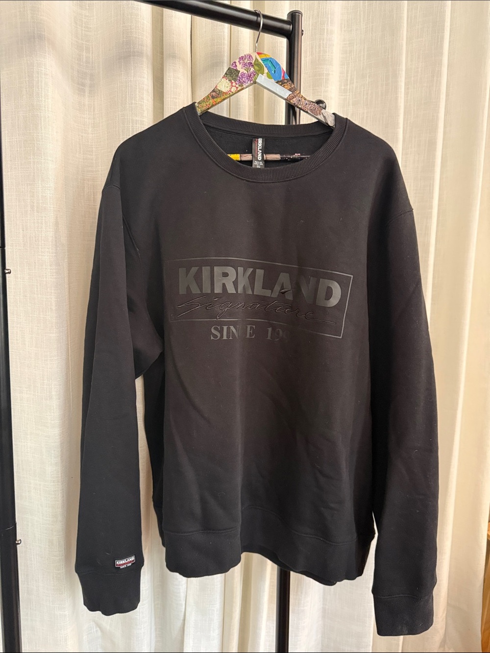 Kirkland Signature Black-on-Black Crewneck Sweatshirt